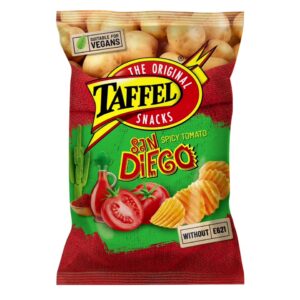 Bulvių traškučiai pomidorų skonio “San Diego”, 130g. UŽSISAKYTI GALIMA NUO DABAR. ŠI PREKĖ BUS IŠSIŲSTA VASARIO 2/3D.