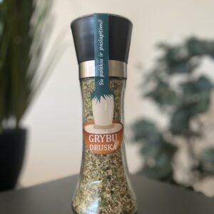 Grybų druska malūnėlyje, 75 g. UŽSISAKYTI GALIMA NUO DABAR. ŠI PREKĖ BUS IŠSIŲSTA VASARIO 2/3D.