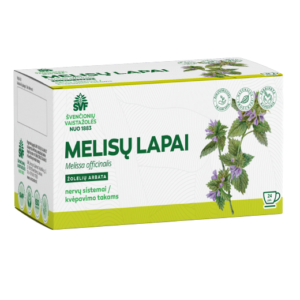 Arbata “Melisų lapai”, žolelių arbata, nervų sistemai, 24pakeliai