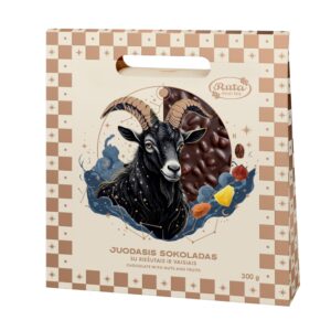 Juodasis šokoladas (55 %) su riešutais ir vaisiais, 300 g