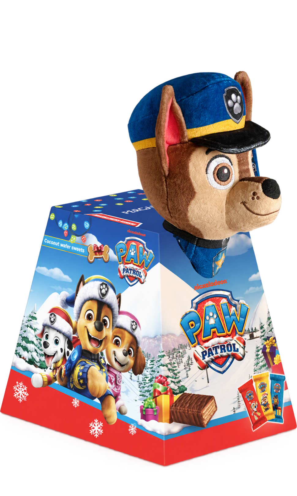 Vaflinių saldainių dėžė PAW PATROL su minkštu žaislu